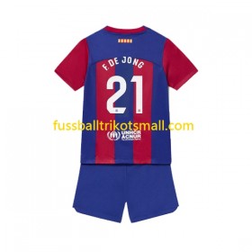 Fußballtrikots FC Barcelona Frenkie de Jong 21 Kinder 2023-2024 Kurzarm Heimtrikotsatz kaufen